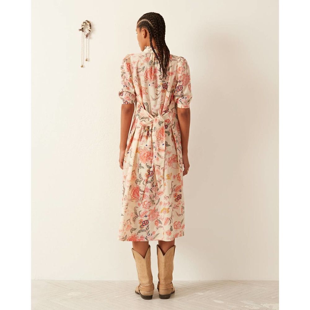Alix of Bohemia Remi Coral Flower Dress L - Picture 5 of 12